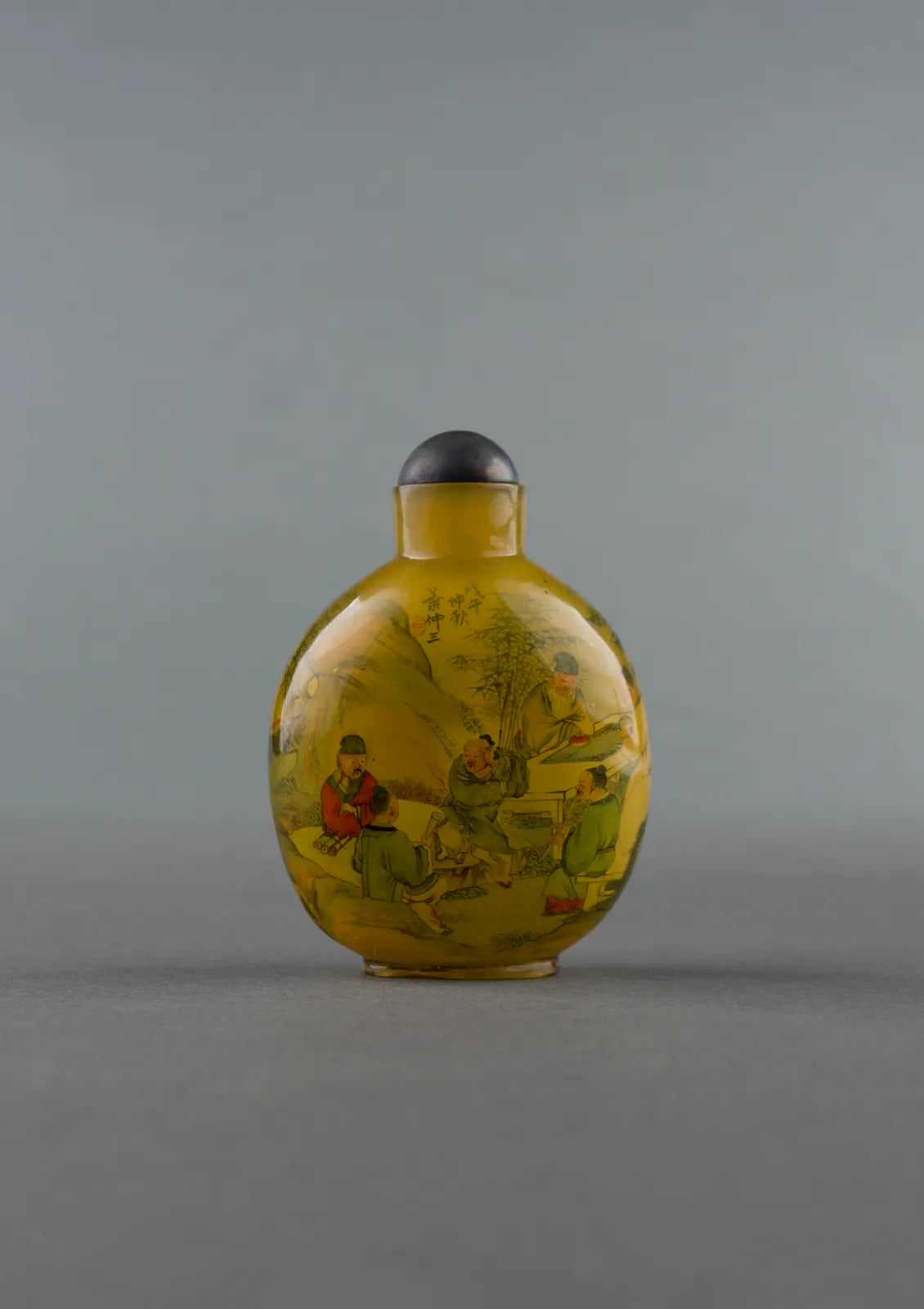 Inside-painted glass bottle by Ye Zhongsan dated 1918