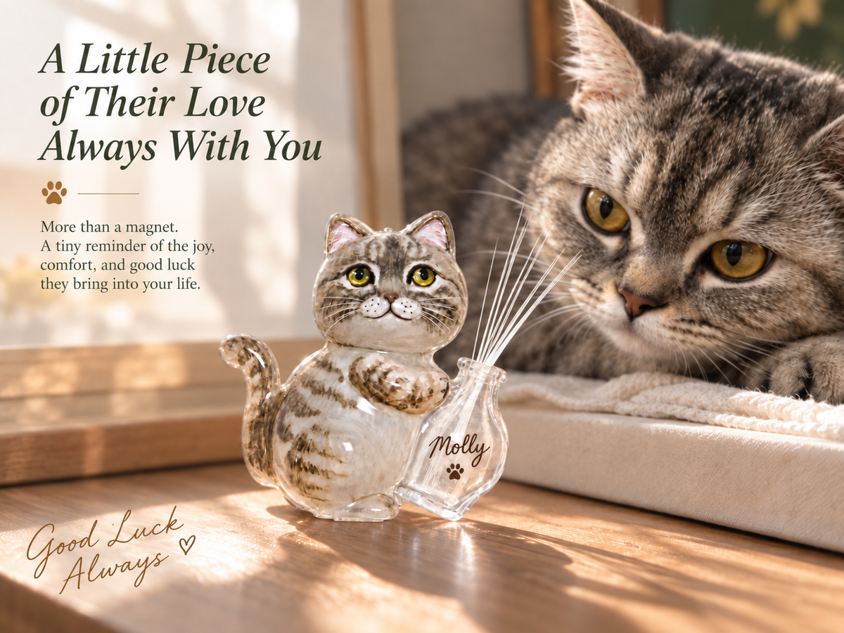 A little piece of your cat, kept close.