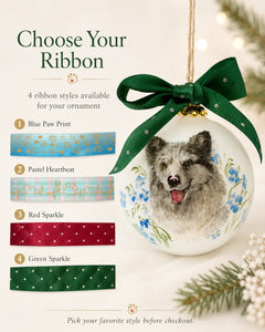 Four real ribbon styles available for the ornament